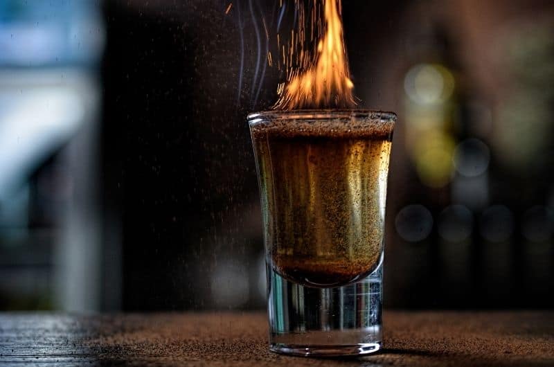 Flaming Dr Pepper cocktail